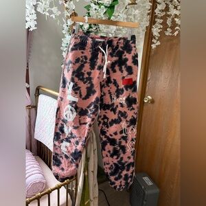 CHNGE Pink and Black Tie-Dye Jogger Sweatpants
